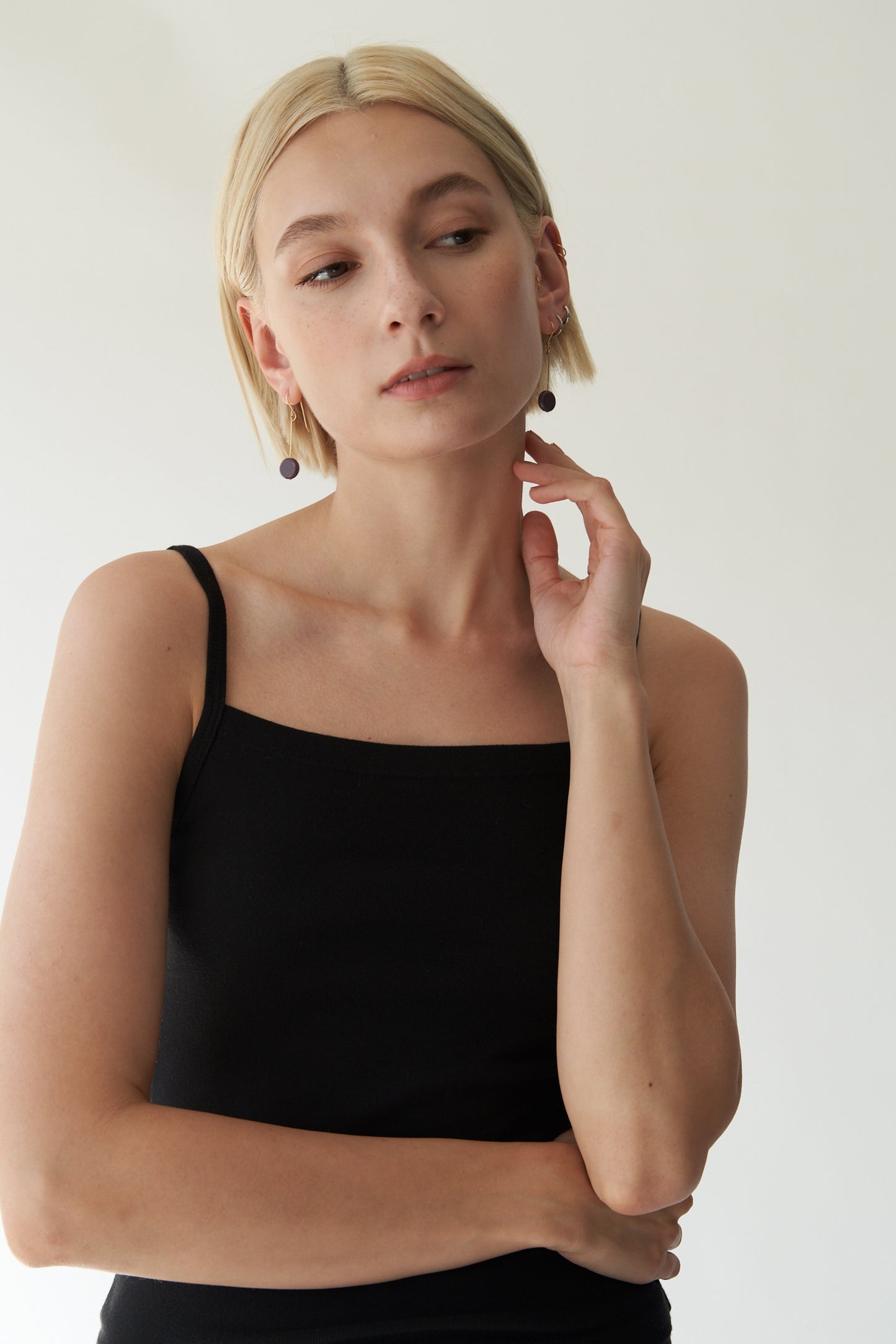 Ronni Kappos Circle Earrings Mauve