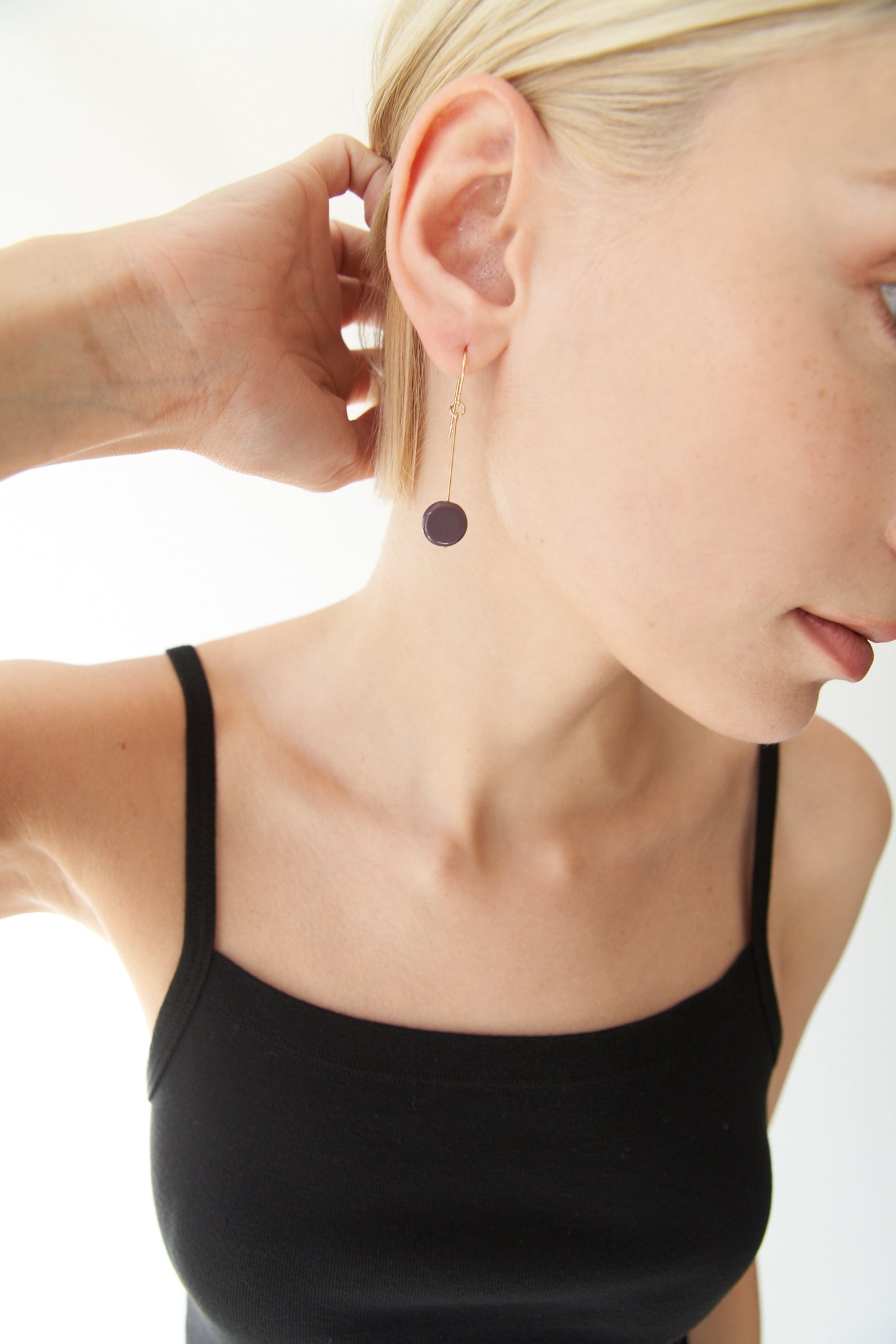 Ronni Kappos Circle Earrings Mauve