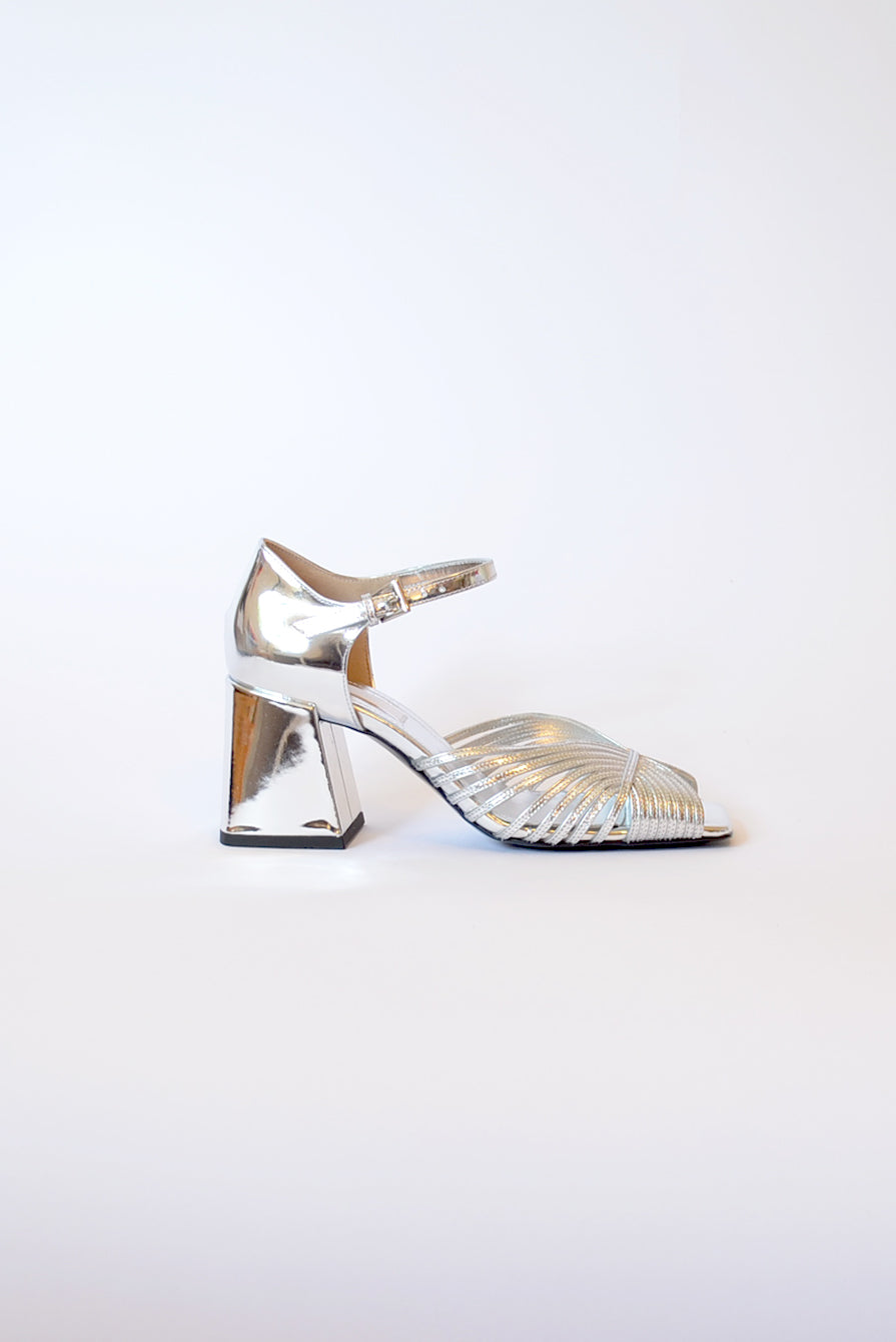 Suzanne Rae 70's Strappy Sandal Silver