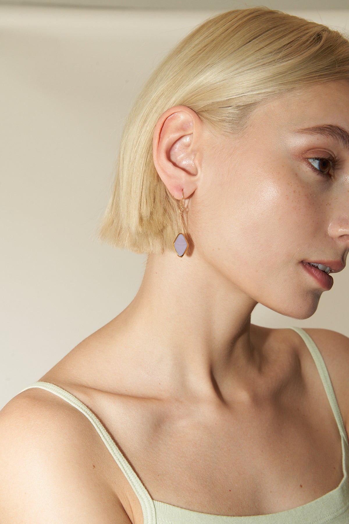 Ronni Kappos Diamond Earrings Lilac