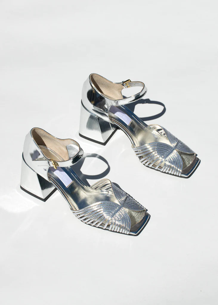 Suzanne Rae 70's Strappy Sandal Silver