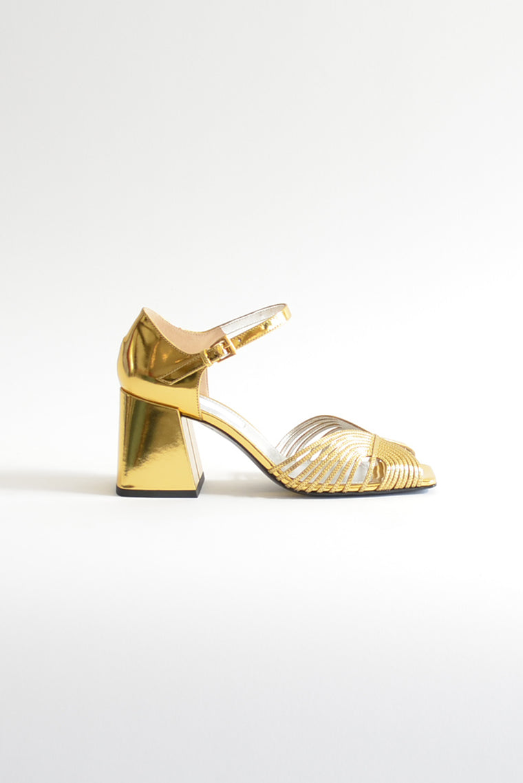 Suzanne Rae 70's Strappy Sandal Gold