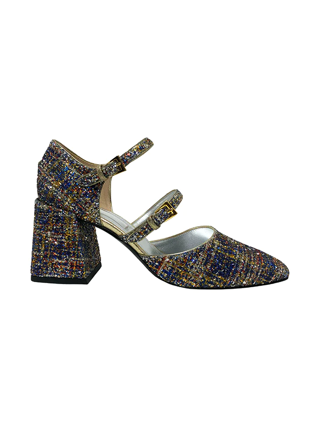 Suzanne Rae Double Strap Mary Jane Glitter