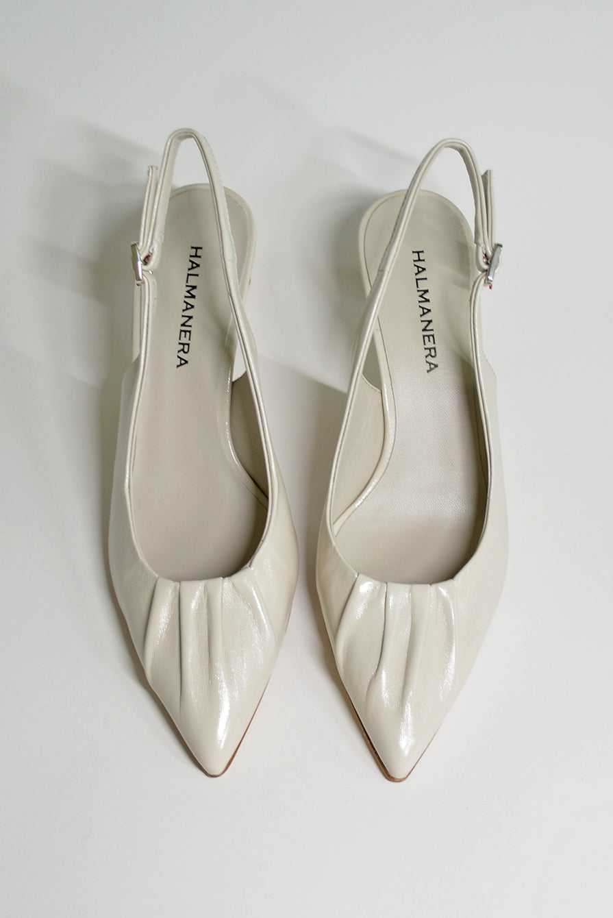 Halmanera Pointed Gathered Slingbacks