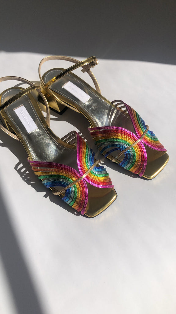 Suzanne Rae Low 70's Sandal Rainbow