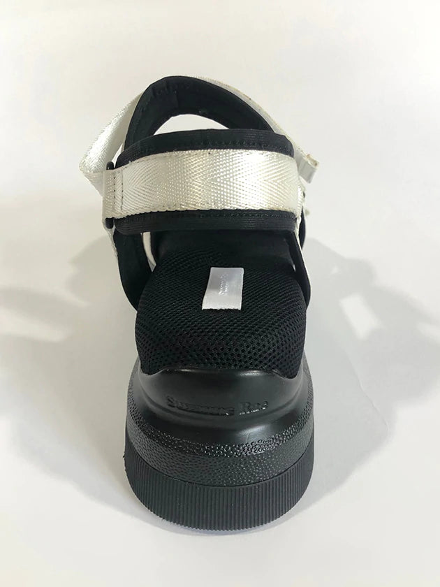 Suzanne Rae Velcro Sandal White and Black