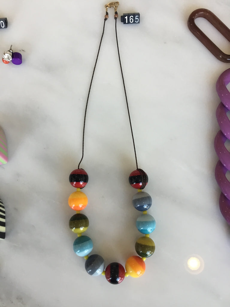 Ronni Kappos rainbow ball necklace