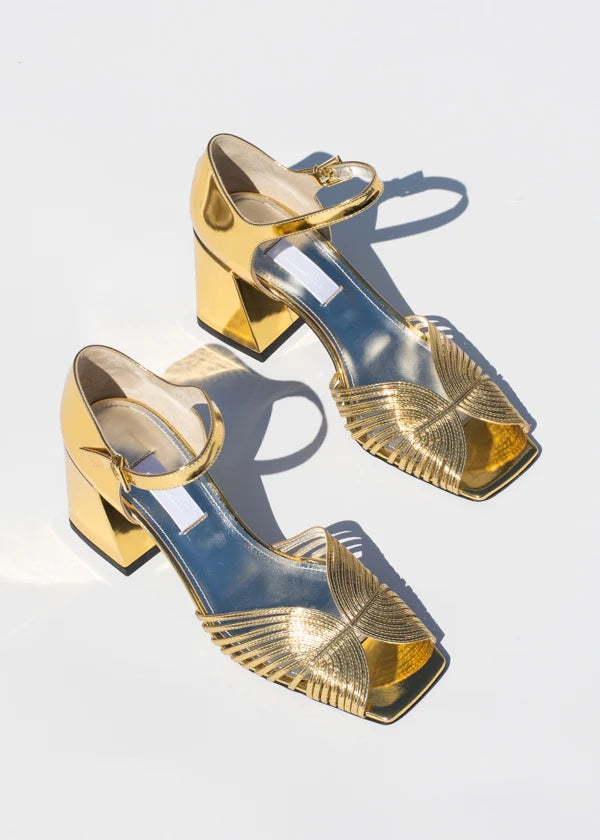 Suzanne Rae 70's Strappy Sandal Gold