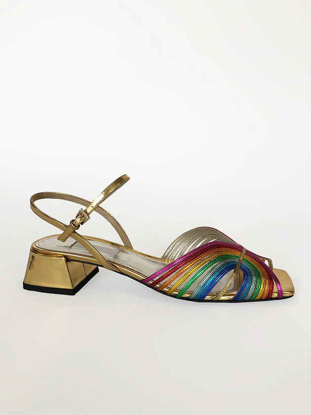 Suzanne Rae Low 70's Sandal Rainbow