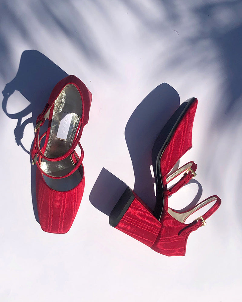 Suzanne Rae Double Strap Mary Jane Red